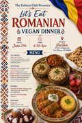 The Culture Club Presents: Let's Eat Romanian Vegan Dinner