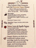 Let's Eat Peruvian Vegan Dinner